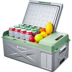 AAOBOSI Compressor Cool Box, Car Cool Box 16 L, Cool Box Electric Compressor, -20 °C - 20 °C 12/24 V DC & 100-240 V AC, Suitable for Car, Camping, Truck, Caravans and Home etc., Grey