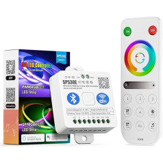 BTF-LIGHTING 4 Zones 2.4GHz RF Remote Control RB4 & SP530E WiFi Bluetooth Control Kit Support FCOB COB SMD PWM or SPI RGBCCT RGBWW LED Strip DC5V DC12V DC24V