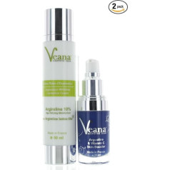Argireline 10% Cream + Serum (50 ml + 15 ml) can reduce wrinkles and facial wrinkles, eye and lip wrinkles, wrinkles - argireline, vitamin C, hyaluronic acid booster in power pack.