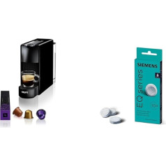 NESPRESSO Krups XN1108 Essenza Mini Coffee Capsule Machine & Siemens Cleaning Tablets TZ80001A, Pack of 10
