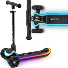 Cariboo ABEC7 LEDstar Children's Scooter with 3 Wheels from 3 Years Children's Scooter LED Running Board Lighting 5 Multicoloured and 6 Plain Modes Tricycle Height Adjustable