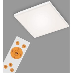 Briloner Leuchten 7378-016 LED Panel Ceiling Light Dimmable Frameless Colour Temperature Control with Remote Control 12 Watt 1,600 Lumen White 295 x 295 x 70 mm (L x W x H)
