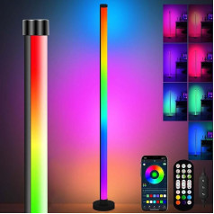 LED Floor Lamp Living Room, Corner Lamp, RGB Dimmable, LED Corner Lamp, Dimmable LED Floor Light, Corner Lights, Smart LED Floor Lamp with Remote Control, 16 Million Colours, App Control, Music Sync