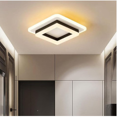CRFASIBE LED Indoor Ceiling Light, 20 W Black Square Pendant Lamp, Modern Acrylic Tricolour Ceiling Light for Hallway, Office, Bathroom, Kitchen, Living Room