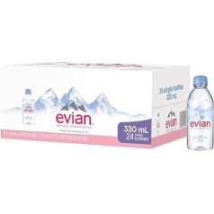 evian Natural Spring Water One Case of 24 Single 330ml (11.2 fl. oz.) Mini Bottles, Naturally Filtered Spring Water Small Water Bottles