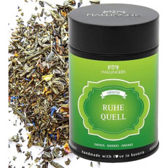 Hallingers Ruhequell - Loose Green Tea with Papaya, Mango & Pineapple (Tin) - Mother's Day Gift & Gift Ideas for Father's Day | Birthday Congratulations Recovery Anniversary Friendship