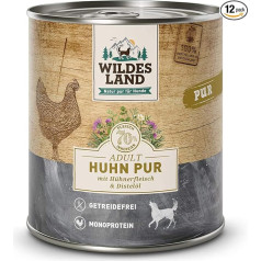 Wildes Land Wet Food for Dogs with Wild Herbs and Thistle Oil, Gluten Free, Extra Meat, Best Acceptance and Compatibility