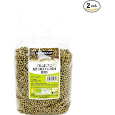 Oltresole, Green Organic Azuki Beans 1 kg, Organic Legumes from Controlled Growing, Ideal for Soups, Salads and Vegan and Vegetarian Recipes, Ideal Family Pack