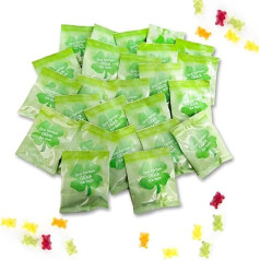 Logbuch-Verlag 100 Good Luck Gifts Gummy Bears Packet Lucky Charm New Year's Eve New Year 2025 7 x 9 cm Green