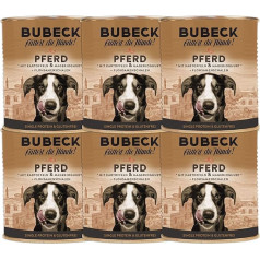 Bubeck Wet Food for Dogs, Grain-Free, Various Sorts, Horse, 800 g