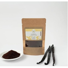 Vanilla Shop - Bourbon Vanilla Powder, 25 g Ground Vanilla Beans from Madagascar, Ground Vanilla without Additives, Pure Vanilla Powder.
