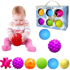 6pcs Baby Textured Multi Ball Set Infant Sensory Balls Massage Soft Ball