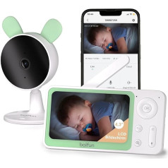 BOIFUN Baby Monitor with Camera App, Motion / Noise Detection Baby Monitor WiFi, Intelligent Night Vision, Wide Angle Camera, Double-Sided Dialogue, Zone Alarms, 4X Zoom, VOX Mode, Lullaby, Entry
