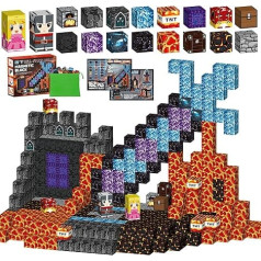 Pack of 162 Magnetic Building Blocks, Building Mine Magnetic World Set, Magnetic Building Blocks, DIY Magnetic Toy for Children, Magnetic Building Blocks, Magnetic Toy for Gift from 3 Years, Boys and