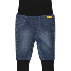 Steiff Unisex Baby Trousers Jeans Wirk Denim Plain 92, Indigo (mood indigo)