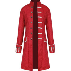 EFOFEI Herren Vintage Gothic Weste Mode Smoking Jacke Solid Langarm Steampunk Jacke Kostüm Mantel Uniform