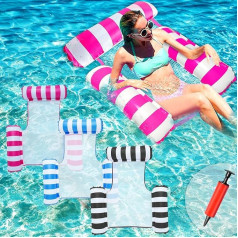 Piece Water Hammock, Pool Toy, 4 in 1 Inflatable Water Toy, Pool Accessories, Pool Inflatable Water Hammock for Armchairs, Mattresses, Seat, Swimming Mattress
