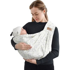 Baby Carrier, Baby Front Carrier from Newborn to Toddlers, New Upgrade Adjustable Baby Carrier on One Shoulder for Babies 0-24 Months up to 40 lbs (Small Yellow Flower)