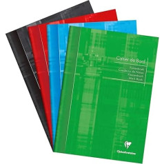 Clairefontaine 3139C - Pack of 10 class notebooks DIN A4, 36 sheets, 110 g, green with margin, micro-perforated, assorted colours, 1 pack