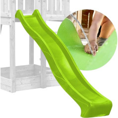 Children's Slide Outdoor Garden Play Equipment, Sturdy Water Slide for Children, Alternative to Indoor Play Equipment, 2.90 m Long (Green)