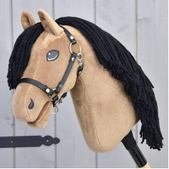 LarDen Hobby Horse - Brown Samantha Horse with Halter M, Handmade Stick Horse for Small, Large Children with Accessories | Play Horse, Horse for Riding Toy, Hobby Horsing, Hobby Horse