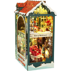 Book Corner Christmas Booknook Kit for Adults Miniature House Kit Christmas Miniature Craft Set Book Corner Home Decor for Teenagers and Adults