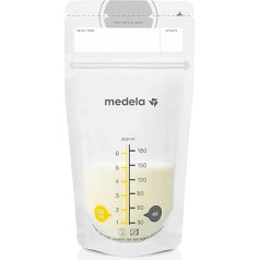 Medela Breastmilk Storage Bags, 200 Pack Ready to Use Breast Milk Storage Bags for Breastfeeding, Self Standing Bag, Space Saver, Low Profile, Hygienic Pre-Sealed 6oz