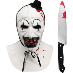 SINSEN Terrifier Type of Clown Mask Scary Killer Clown Joker Mask Costume Accessory Halloween Scary Cosplay for Adults Men Women
