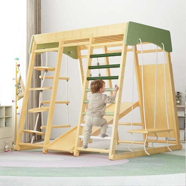 BanaSuper 8-in-1 Children's Climbing Frame, Indoor Climbing Frame for Children, Multifunctional Climbing Frame