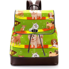 Personalised School Bags Book Bags for Teenagers, Many Dogs in the Field, Play Pattern, Multicoloured, 27 x 12.3 x 32 cm, Backpack Backpacks, multicoloured