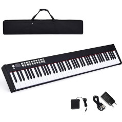 FANTASK 88 Keyboard Children's Digital Keyboard Electric Piano 128 Rhythms / 128 Tones / Bluetooth / Speaker / 20 Demo Suitable for Children and Adults, Black