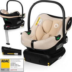 LIONELO ASTRID i-Size Set Child Seat with Base 40-87 cm Baby Seat ISOFIX Assembly, 3-Point Belts Side Protection, Dri-Seat Insert, i-Size R129