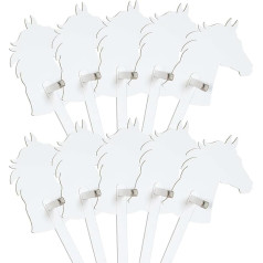 FOLDZILLA Hobby Horse Set of 10 Cardboard 115 x 40 x 25 cm Horse White for Painting and Gluing