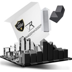 KÖNIGSWASSER Chess Game Shatterproof Acrylic Glass High Quality Chess Board Set Black Transparent