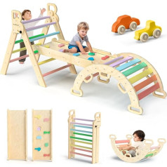 Indoor Climbing Toy, 3-in-1 Montessori Climbing Triangle Climbing Frame for Children with Slide