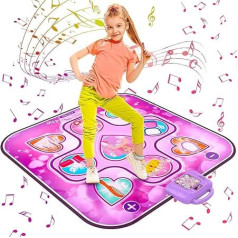 Children's Dance Mat Toy for 3 4 5 6 7 8 9 10+ Year Old Girls Birthday Gifts, Musical Dance Mat for Children with 6 Play Modes, Dance Pad with Integrated Music for Christmas