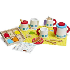 Melissa & Doug 22-Piece Steep and Serve Wooden Tea Set - Play Food and Kitchen Accessories