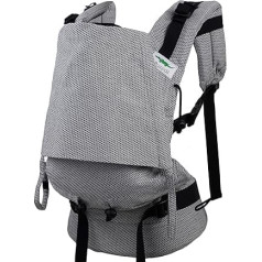 Baby Carrier Facet Monochrome – Grows with Your Child Belly Carrier, Back Carrier, Hip Seat | Baby Size | Baby Carrier System from 0-18 Months | Full Buckle Baby Carrier for Newborns from