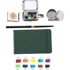 Tragbare Mini-Aquarellkasten, leer, 10 Fächer, Aquarell-Palette, Reisebedarf, feuchtigkeitsspendende Box, Skizzenfarbe
