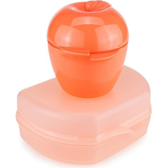 Tupperware To Go Snacky Pink + Apple Tin Salmon Bread Box Nursery Lunch Sandwich Tin (Including Lollitup)