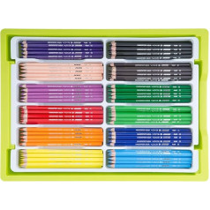 JOLLY Supersticks Aqua Big Box - Daycare Set with 240 Watercolour Pens in 12 Basic Colours, Non-Toxic, Stackable & Easy to Clean Storage Box, 100% Made in Austria