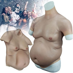 Silicone Beer Belly Suit Fake Pregnant Belly Artificial Silicone Fake Belly Realistic Fat Suit Costume for Christmas Party Cosplay Party Photography Prop Actor Performa