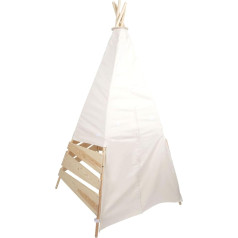 small foot Outdoor teepee tent made of wood and tent fabric, spacious play tent for the garden, for children from 2 years, 12405