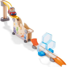 HABA Kullerbü 304802 Play Track Crash Test Wooden Ball Run with Crash Ramp, Jump Jump and Swing Ramp, Motor Skills Toy from 2 Years