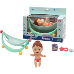 Cicciobello Amicicci, Baby with Cradle, Relax Time, Ideal for Naps, 1 Amicicci Girl and Accessories, Toy for Children from 3 Years, GIOCHI PREZIOSI, CC033