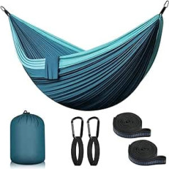 Hammock Outdoor Camping Hammocks 2 People 300 x 200 cm Ultralight Portable Travel Hammock up to 300 kg Load Capacity Garden Beach Double Hammock Parachute Nylon Breathable Hammock