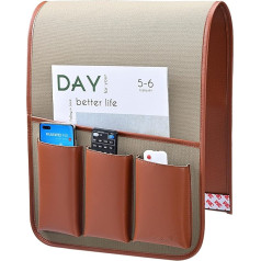 Sanqianwan Armchair Couch Storage Caddy Remote Holder for Recliner Leather Sofa Armrest Organizer Non-Slip with 7 Pockets