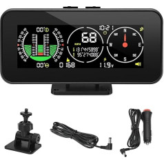 M60 Car Head Up Display Car Compass Inclinometer Tilt Angle Speed GPS Digital Inclinometer Overspeed Alarm Car Off Road Accessories