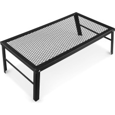 Dbreaks Folding Campfire Grill, Foldable Camping Grill Grill, Heavy Duty Campfire Grill for Cooking Over Open Fire, Ideal for Camping, Barbecues, Picnics, Large, Black