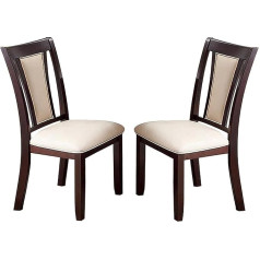 Furniture Of America Furniture of America Rhythmic Modern Dining Chair, Ivory Fabric, Set of 2